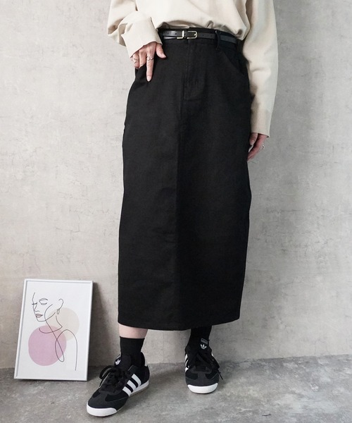 SELECT LEVERY(セレクトリベリー)の「ストレッチセミタイトデニムロングスカート(デニムスカート・レディース・インディゴブルー/ネイビー/ブルー/ダークグレー/ブラック/ワンウォッシュ/アイボリー/ブラック系その他/ベージュ/カーキ/ホワイト・LARGE/SMALL/MEDIUM/X-LARGE)」の5枚目の写真