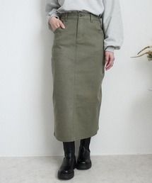 セール】liberty デニムラッフルスリットスカート（デニムスカート