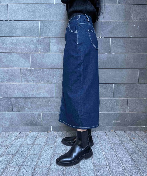 nod)セミタイトデニムロングスカート（デニムスカート）｜Emma（SELECT