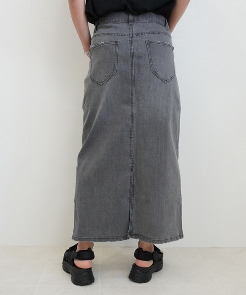 SELECT LEVERY(セレクトリベリー)の「ストレッチセミタイトデニムロングスカート(デニムスカート・レディース・インディゴブルー/ネイビー/ブルー/ダークグレー/ブラック/ワンウォッシュ/アイボリー/ブラック系その他/ベージュ/カーキ/ホワイト・LARGE/SMALL/MEDIUM/X-LARGE)」の14枚目の写真