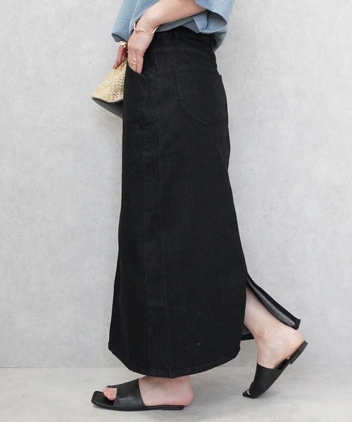 SELECT LEVERY(セレクトリベリー)の「ストレッチセミタイトデニムロングスカート(デニムスカート・レディース・インディゴブルー/ネイビー/ブルー/ダークグレー/ブラック/ワンウォッシュ/アイボリー/ブラック系その他/ベージュ/カーキ/ホワイト・LARGE/SMALL/MEDIUM/X-LARGE)」の22枚目の写真