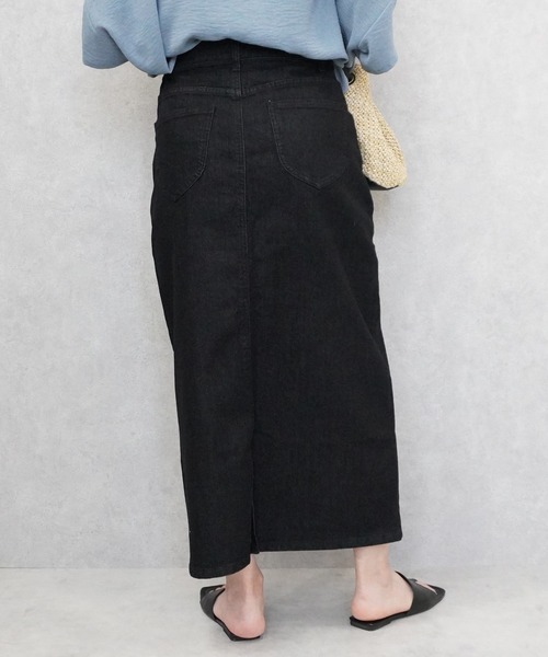 SELECT LEVERY(セレクトリベリー)の「ストレッチセミタイトデニムロングスカート(デニムスカート・レディース・インディゴブルー/ネイビー/ブルー/ダークグレー/ブラック/ワンウォッシュ/アイボリー/ブラック系その他/ベージュ/カーキ/ホワイト・LARGE/SMALL/MEDIUM/X-LARGE)」の21枚目の写真