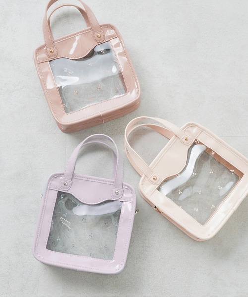 OLIVE des OLIVE（オリーブデオリーブ）の「チェリー柄PVCショルダー（ショルダーバッグ・レディース・オフホワイト/ラベンダー/ピンクベージュ・FREE）」の2枚目の写真