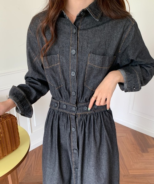 シャツワンピース ワンピース デニム 2色 S-XLsize 半袖 23zm187 シャツワンピース ワンピース デニム 2色 S-XLsize 半袖 23zm187