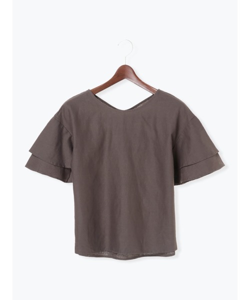 Te chichi（テチチ）の「レーヨンリネンフレアスリーブブラウス（シャツ/ブラウス・レディース・イエロー/オフホワイト/チャコール・ﾌﾘ-）」の20枚目の写真