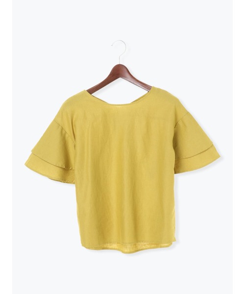 Te chichi（テチチ）の「レーヨンリネンフレアスリーブブラウス（シャツ/ブラウス・レディース・イエロー/オフホワイト/チャコール・ﾌﾘ-）」の11枚目の写真