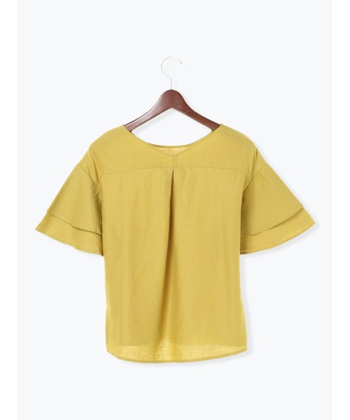 Te chichi（テチチ）の「レーヨンリネンフレアスリーブブラウス（シャツ/ブラウス・レディース・イエロー/オフホワイト/チャコール・ﾌﾘ-）」の12枚目の写真