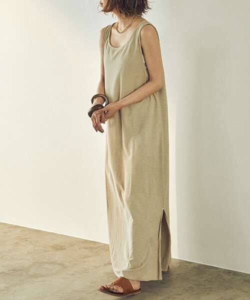 CREDONA（クレドナ）の「ネップカットOP（ワンピース・レディース・チャコールグレー/パープル/ホワイト系その他・FREE）」の4枚目の写真