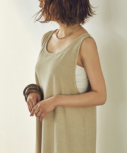 CREDONA（クレドナ）の「ネップカットOP（ワンピース・レディース・チャコールグレー/パープル/ホワイト系その他・FREE）」の9枚目の写真