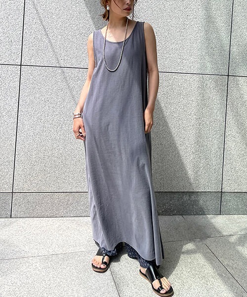 CREDONA（クレドナ）の「ネップカットOP（ワンピース・レディース・チャコールグレー/パープル/ホワイト系その他・FREE）」の7枚目の写真