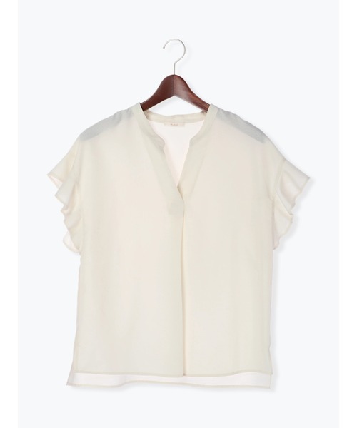 Te chichi(テチチ)の「スキッパーラッフル袖ブラウス(シャツ/ブラウス・レディース・カーキ/オレンジ/オフホワイト・フリ-)」の8枚目の写真