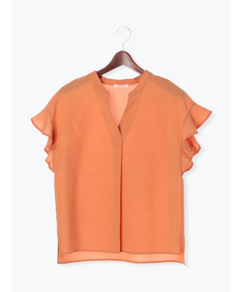 Te chichi(テチチ)の「スキッパーラッフル袖ブラウス(シャツ/ブラウス・レディース・カーキ/オレンジ/オフホワイト・フリ-)」の9枚目の写真