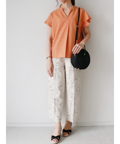 Te chichi(テチチ)の「スキッパーラッフル袖ブラウス(シャツ/ブラウス・レディース・カーキ/オレンジ/オフホワイト・フリ-)」の15枚目の写真