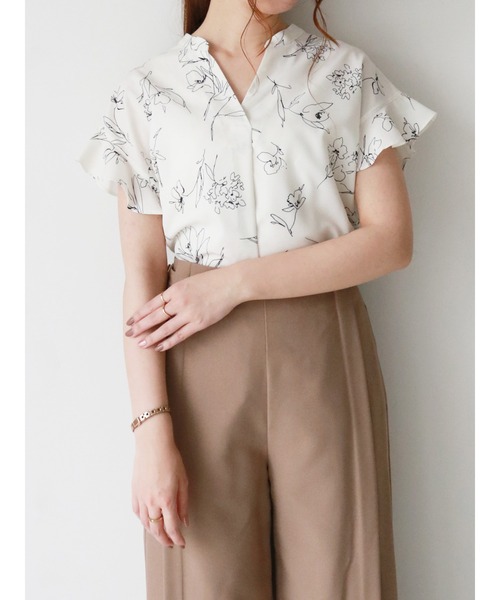 Te chichi(テチチ)の「スキッパーラッフル袖ブラウス(シャツ/ブラウス・レディース・カーキ/オレンジ/オフホワイト・フリ-)」の18枚目の写真