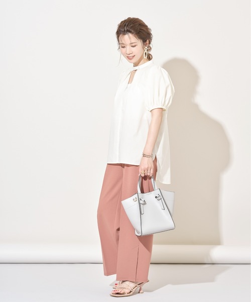 &. NOSTALGIA（アンドドットノスタルジア）の「【ZOZO限定】スタンドカラーパフスリーブシャツ（シャツ/ブラウス・レディース・ホワイト/ラベンダー/チャコールグレー・FREE）」の10枚目の写真