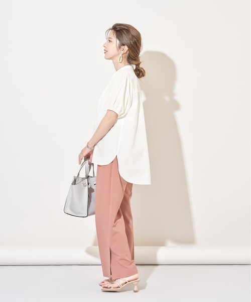 &. NOSTALGIA（アンドドットノスタルジア）の「【ZOZO限定】スタンドカラーパフスリーブシャツ（シャツ/ブラウス・レディース・ホワイト/ラベンダー/チャコールグレー・FREE）」の7枚目の写真