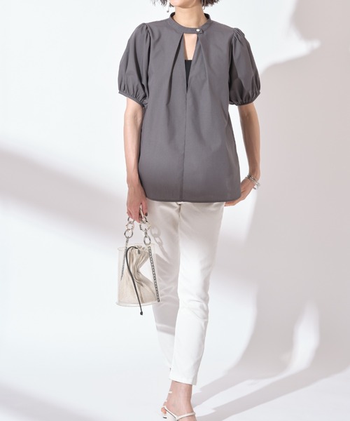 &. NOSTALGIA（アンドドットノスタルジア）の「【ZOZO限定】スタンドカラーパフスリーブシャツ（シャツ/ブラウス・レディース・ホワイト/ラベンダー/チャコールグレー・FREE）」の13枚目の写真