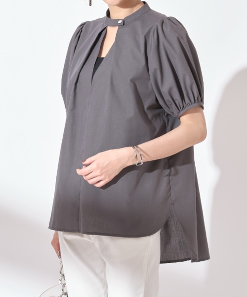 &. NOSTALGIA（アンドドットノスタルジア）の「【ZOZO限定】スタンドカラーパフスリーブシャツ（シャツ/ブラウス・レディース・ホワイト/ラベンダー/チャコールグレー・FREE）」の17枚目の写真