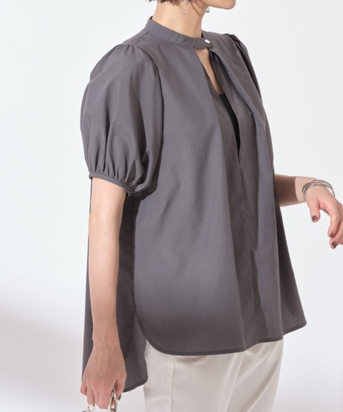 &. NOSTALGIA（アンドドットノスタルジア）の「【ZOZO限定】スタンドカラーパフスリーブシャツ（シャツ/ブラウス・レディース・ホワイト/ラベンダー/チャコールグレー・FREE）」の21枚目の写真