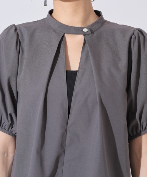 &. NOSTALGIA（アンドドットノスタルジア）の「【ZOZO限定】スタンドカラーパフスリーブシャツ（シャツ/ブラウス・レディース・ホワイト/ラベンダー/チャコールグレー・FREE）」の22枚目の写真