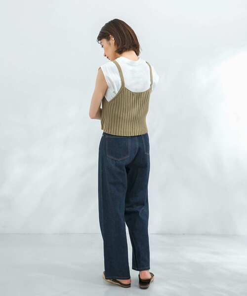 KBF(ケイビーエフ)の「ニットキャミソール付ノースリーブTシャツ(Tシャツ/カットソー・レディース・ブルー/ベージュ/オリーブ・ONE)」の14枚目の写真