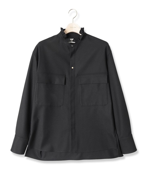 CULLNI(クルニ)の「21-AW-028 フリルミリタリーシャツ(シャツ/ブラウス・メンズ・グリーン/ブラック/ホワイト/グレイッシュベージュ/ブルーグレー・2/0/1)」の15枚目の写真