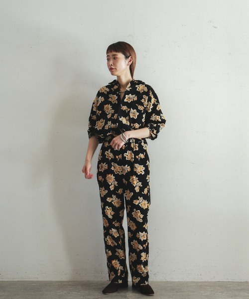 FIL DE FER（フィルデフェール）の「フラワーコーデュロイ　ビッグシャツ（シャツ/ブラウス・レディース・ブラック・FREE）」の7枚目の写真