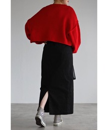 バックスリットタイトロングスカート