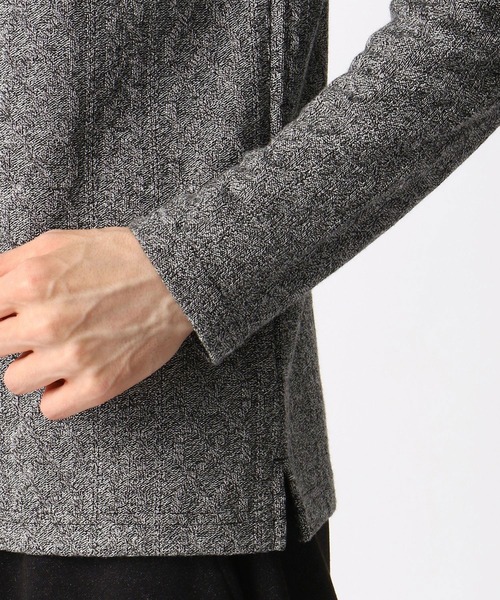 NICOLE CLUB FOR MEN（ニコルクラブフォーメン）の「【21年モデル】アランニットボンディングＶネックプルオーバー（Tシャツ/カットソー・メンズ・ブラック/ボルドー/モカ/ホワイト×ブラック/オフホワイト・LL/L/M）」の14枚目の写真