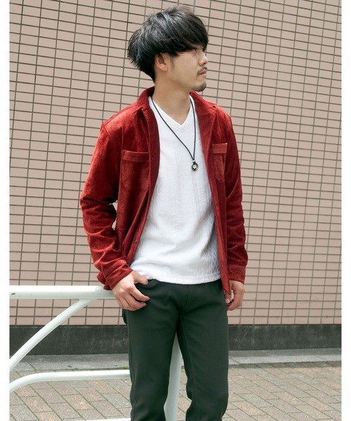 NICOLE CLUB FOR MEN（ニコルクラブフォーメン）の「【21年モデル】アランニットボンディングＶネックプルオーバー（Tシャツ/カットソー・メンズ・ブラック/ボルドー/モカ/ホワイト×ブラック/オフホワイト・LL/L/M）」の21枚目の写真