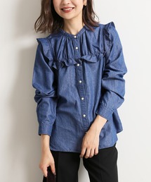 LE DENIM フリルブラウス【手洗い可能】◆