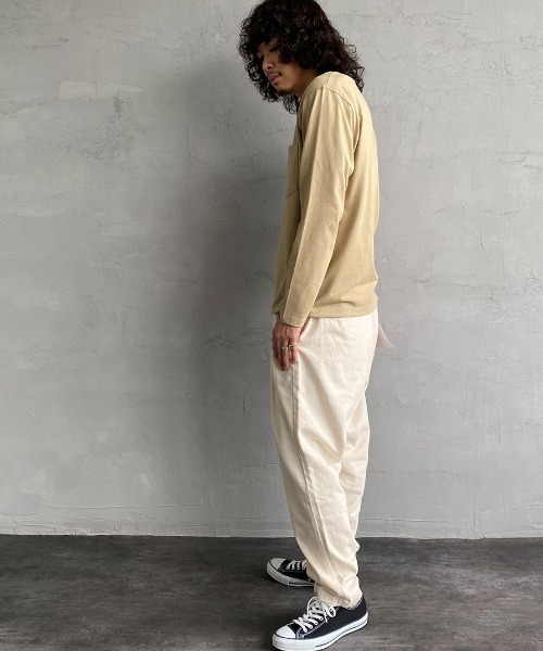 DANTON（ダントン）の「[DANTON/ダントン] クルーネック ポケットロンＴ（Tシャツ/カットソー・レディース・ワイン/ブラック/チャコール/ホワイト/ベージュ/グレイッシュベージュ/ダークグリーン/ウッド/オレンジ・34/36/38/44/42/40）」の19枚目の写真