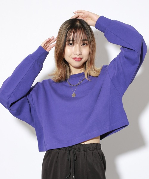 PBLIM(ページボーイリム)の「【PAGEBOYLIM】カラーショートスウェット(スウェット・レディース・ホワイト/ブラック/パープル/レッド/グリーン・FREE)」の1枚目の写真