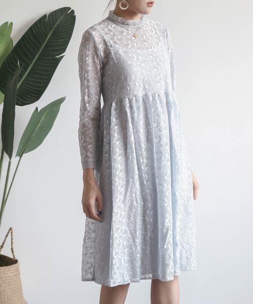 セール フレンチレース長袖ワンピース ワンピース Lopass ロパス のファッション通販 Zozotown