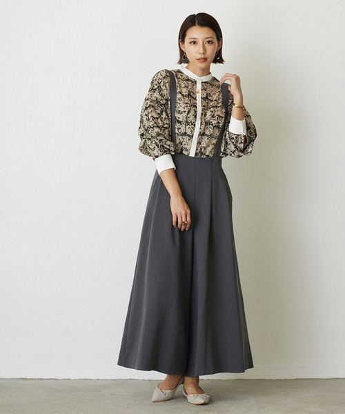 NICOLE white（ニコルホワイト）の「ボカシ柄バンドカラークレリックシャツ（シャツ/ブラウス・レディース・グレー系/ベージュ系・FREE）」の18枚目の写真