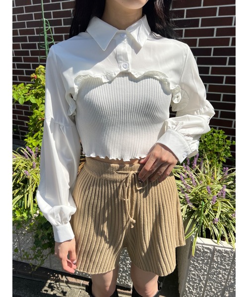 PHILLY（フィリー）の「ショートフリルブラウス（シャツ/ブラウス・レディース・ホワイト/ブラック・FREE）」の17枚目の写真