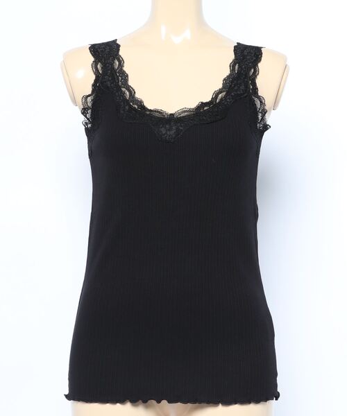 Allamanda（アラマンダ）の「レースタンク（タンクトップ・レディース・オフホワイト/ブラック・M）」の2枚目の写真