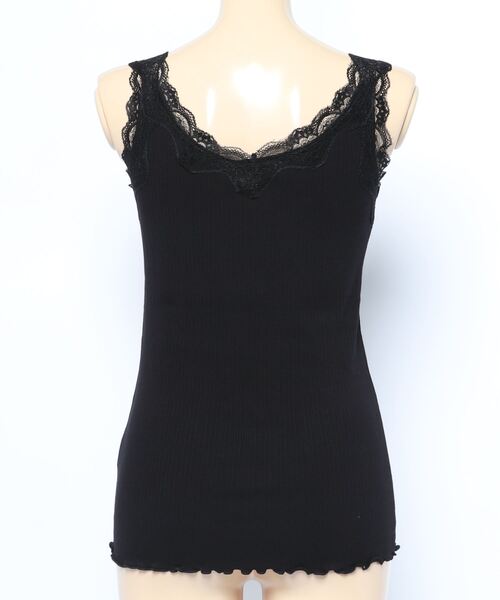 Allamanda（アラマンダ）の「レースタンク（タンクトップ・レディース・オフホワイト/ブラック・M）」の4枚目の写真