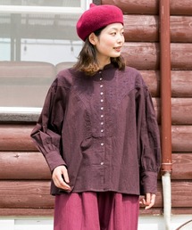 チャイハネ | 【チャイハネ】ヴィンテーナ刺繍バンドカラーシャツ(シャツ/ブラウス)