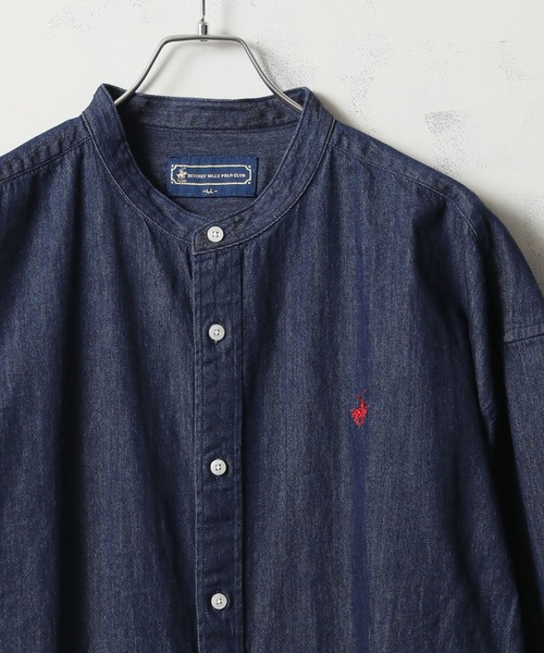 BEVERLY HILLS POLO CLUB(ビバリーヒルズポロクラブ)の「【BEVERLY HILLS POLO CLUB/ビバリーヒルズポロクラブ】カーボンピーチツイル刺繍入り ボタンダウンシャツ/スタンドカラーシャツ(シャツ/ブラウス・メンズ・ホワイト/ブラウン/ベージュ系その他/ワイン/ネイビー/サックスブルー/スミクロ/ベージュ/ブルー系その他/アクア/ネイビー系/グリーン系その他/ダークインディゴブルー/ブルー系その他3/ライトインディゴブルー/ブルー系その他2/ホワイト系その他/イエロー系その他/ブラック系その他/ライラック・M/LL/L)」の17枚目の写真