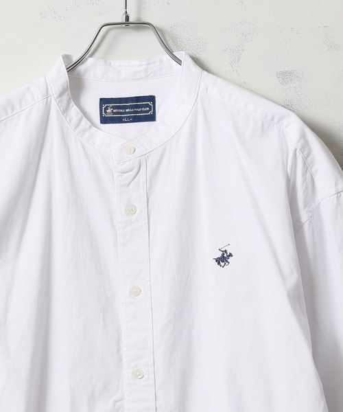 BEVERLY HILLS POLO CLUB(ビバリーヒルズポロクラブ)の「【BEVERLY HILLS POLO CLUB/ビバリーヒルズポロクラブ】カーボンピーチツイル刺繍入り ボタンダウンシャツ/スタンドカラーシャツ(シャツ/ブラウス・メンズ・ホワイト/ブラウン/ベージュ系その他/ワイン/ネイビー/サックスブルー/スミクロ/ベージュ/ブルー系その他/アクア/ネイビー系/グリーン系その他/ダークインディゴブルー/ブルー系その他3/ライトインディゴブルー/ブルー系その他2/ホワイト系その他/イエロー系その他/ブラック系その他/ライラック・M/LL/L)」の3枚目の写真