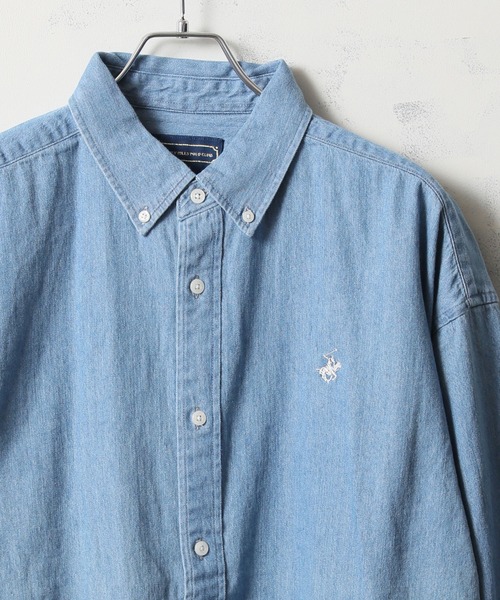 BEVERLY HILLS POLO CLUB(ビバリーヒルズポロクラブ)の「【BEVERLY HILLS POLO CLUB/ビバリーヒルズポロクラブ】カーボンピーチツイル刺繍入り ボタンダウンシャツ/スタンドカラーシャツ(シャツ/ブラウス・メンズ・ホワイト/ブラウン/ベージュ系その他/ワイン/ネイビー/サックスブルー/スミクロ/ベージュ/ブルー系その他/アクア/ネイビー系/グリーン系その他/ダークインディゴブルー/ブルー系その他3/ライトインディゴブルー/ブルー系その他2/ホワイト系その他/イエロー系その他/ブラック系その他/ライラック・M/LL/L)」の12枚目の写真