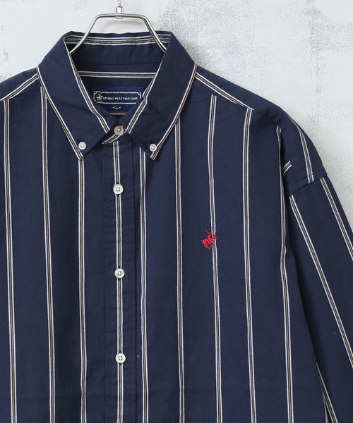 BEVERLY HILLS POLO CLUB(ビバリーヒルズポロクラブ)の「【BEVERLY HILLS POLO CLUB/ビバリーヒルズポロクラブ】カーボンピーチツイル刺繍入り ボタンダウンシャツ/スタンドカラーシャツ(シャツ/ブラウス・メンズ・ホワイト/ブラウン/ベージュ系その他/ワイン/ネイビー/サックスブルー/スミクロ/ベージュ/ブルー系その他/アクア/ネイビー系/グリーン系その他/ダークインディゴブルー/ブルー系その他3/ライトインディゴブルー/ブルー系その他2/ホワイト系その他/イエロー系その他/ブラック系その他/ライラック・M/LL/L)」の13枚目の写真