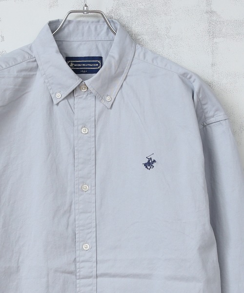 BEVERLY HILLS POLO CLUB(ビバリーヒルズポロクラブ)の「【BEVERLY HILLS POLO CLUB/ビバリーヒルズポロクラブ】カーボンピーチツイル刺繍入り ボタンダウンシャツ/スタンドカラーシャツ(シャツ/ブラウス・メンズ・ホワイト/ブラウン/ベージュ系その他/ワイン/ネイビー/サックスブルー/スミクロ/ベージュ/ブルー系その他/アクア/ネイビー系/グリーン系その他/ダークインディゴブルー/ブルー系その他3/ライトインディゴブルー/ブルー系その他2/ホワイト系その他/イエロー系その他/ブラック系その他/ライラック・M/LL/L)」の10枚目の写真