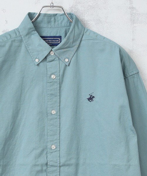 BEVERLY HILLS POLO CLUB(ビバリーヒルズポロクラブ)の「【BEVERLY HILLS POLO CLUB/ビバリーヒルズポロクラブ】カーボンピーチツイル刺繍入り ボタンダウンシャツ/スタンドカラーシャツ(シャツ/ブラウス・メンズ・ホワイト/ブラウン/ベージュ系その他/ワイン/ネイビー/サックスブルー/スミクロ/ベージュ/ブルー系その他/アクア/ネイビー系/グリーン系その他/ダークインディゴブルー/ブルー系その他3/ライトインディゴブルー/ブルー系その他2/ホワイト系その他/イエロー系その他/ブラック系その他/ライラック・M/LL/L)」の14枚目の写真