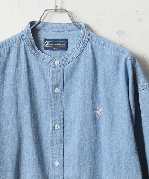 BEVERLY HILLS POLO CLUB(ビバリーヒルズポロクラブ)の「【BEVERLY HILLS POLO CLUB/ビバリーヒルズポロクラブ】カーボンピーチツイル刺繍入り ボタンダウンシャツ/スタンドカラーシャツ(シャツ/ブラウス・メンズ・ホワイト/ブラウン/ベージュ系その他/ワイン/ネイビー/サックスブルー/スミクロ/ベージュ/ブルー系その他/アクア/ネイビー系/グリーン系その他/ダークインディゴブルー/ブルー系その他3/ライトインディゴブルー/ブルー系その他2/ホワイト系その他/イエロー系その他/ブラック系その他/ライラック・M/LL/L)」の16枚目の写真
