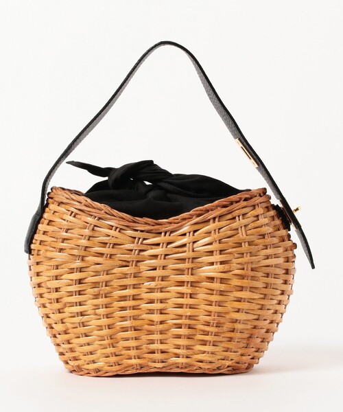 VIOLAd'ORO（ヴィオラドーロ）の「VIOLAd’ORO / レザー ラタン かごバッグ（かごバッグ・レディース・ブラウン系その他4/ブラック・ONE SIZE）」の14枚目の写真