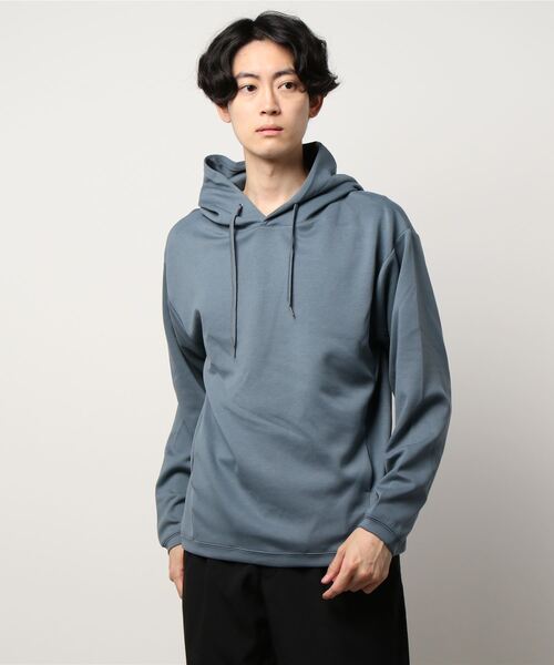 m.f.editorial（エムエフエディトリアル）の「エムエフエディトリアルメンズ/m.f.editorial：MEN ストレッチダンボール 長袖プルパーカー（パーカー・メンズ・スカイブルー/ピンク系その他/ベージュ・LARGE/X-LARGE/MEDIUM）」の3枚目の写真