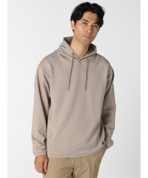 m.f.editorial（エムエフエディトリアル）の「エムエフエディトリアルメンズ/m.f.editorial：MEN ストレッチダンボール 長袖プルパーカー（パーカー・メンズ・スカイブルー/ピンク系その他/ベージュ・LARGE/X-LARGE/MEDIUM）」の2枚目の写真