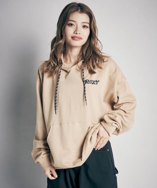 ROXY（ロキシー）の「CHOCOMOO HOODIE/ロキシープルオーバーパーカー（パーカー・レディース・ピンク/ベージュ/ブラック・MEDIUM/LARGE/SMALL）」の4枚目の写真
